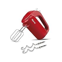 Girmi SB02 Sbattitore Elettrico, 170W, Sbattitori Inox per montare panna ed albumi, Funzione Turbo, Ganci Inox per impasti dolci e salati, 5 Velocità, Rosso