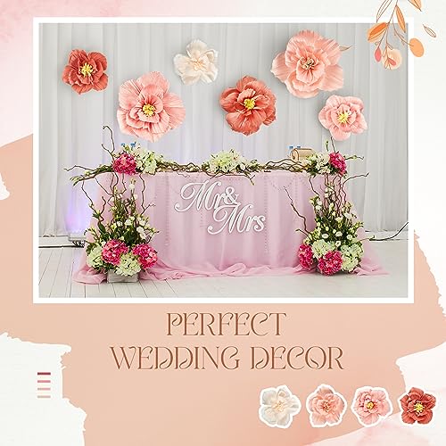 Image of Cholemy 24 Pcs Tissue Paper Flowers, Crepe Paper Flowers Decorations 8 inch 10 inch 12 inch for Wedding Party Baby Bridal Shower Carnival Party Birthday Nursery Wall Decor (Assorted Color)