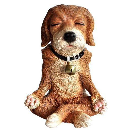 Top Collection Miniature Fairy Garden and Terrarium Dog in Meditation Statue
