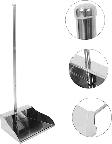 Miniatura 6 de Healifty Pala de basura, herramientas de limpieza de basura, recogedor de acero inoxidable con mango cómodo para el hogar