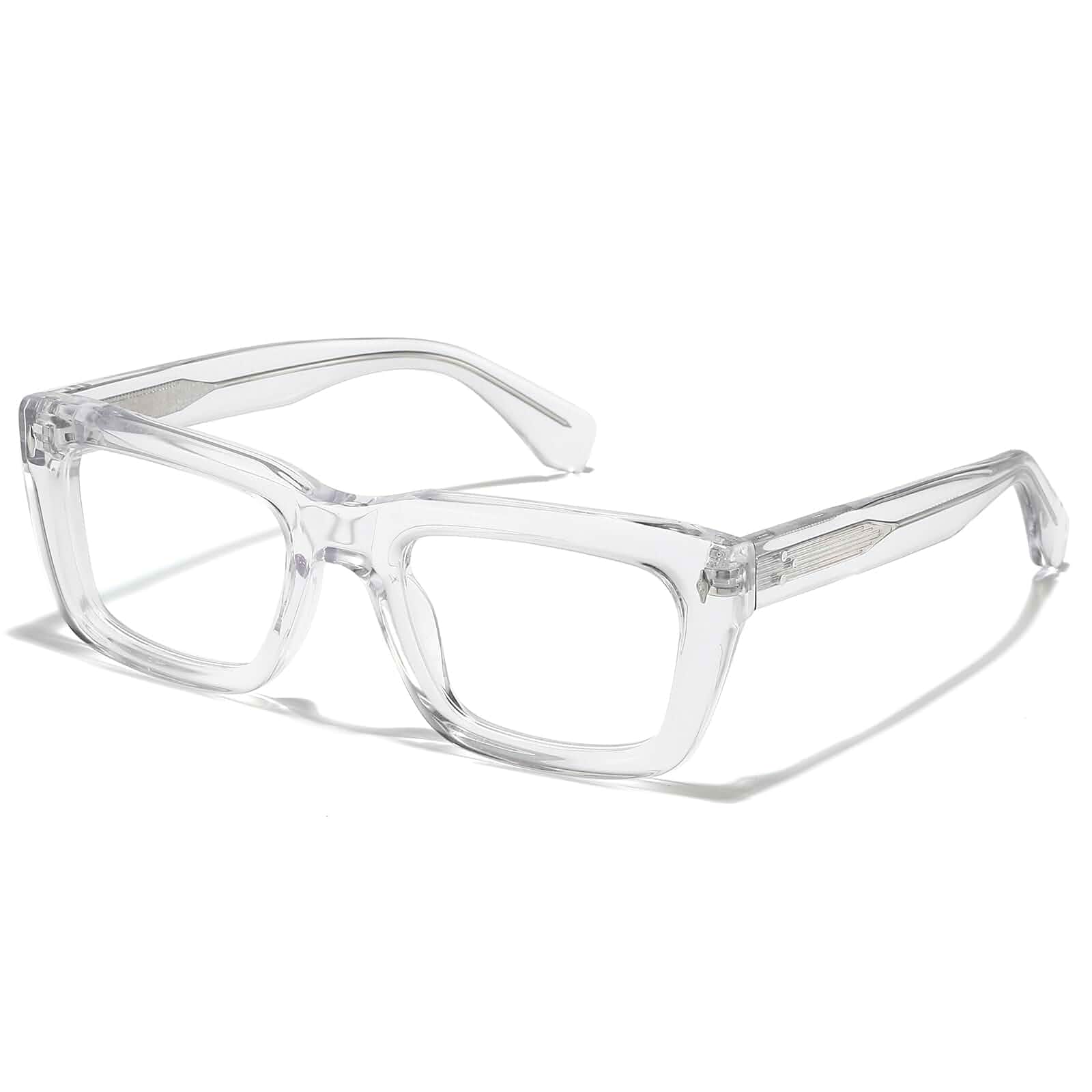 JOLLYNOVA Sutton Retro Rectangle Acetate Thick Glasses Frame Prescription Optical Eyewear for Women Men 53-21-148mm