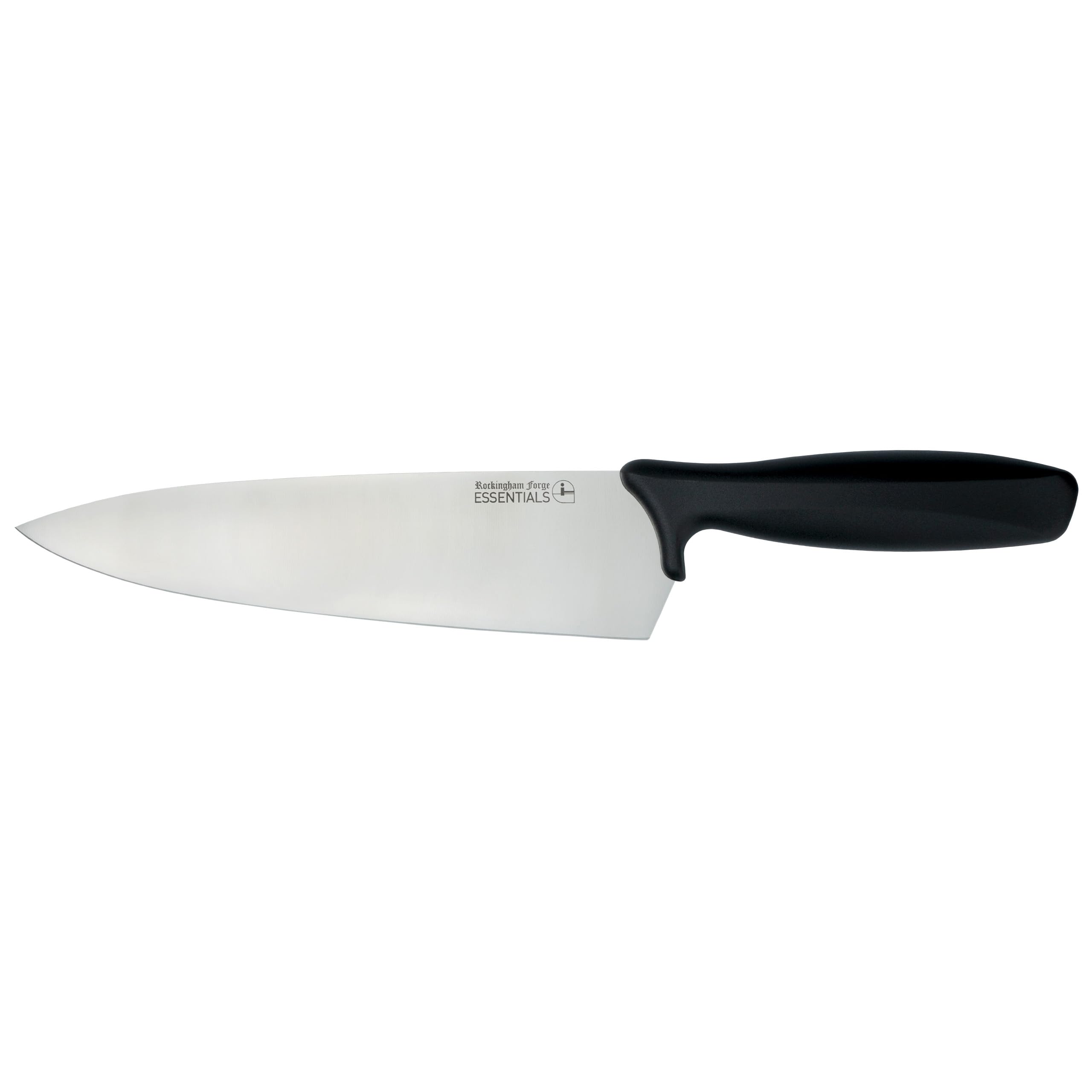 Rockingham Forge Essentials Black Handle Chef’s Knife 24cm All Purpose - Coloured Knives for Food Hygiene, Allergen and Intolerance Food Preparation - Colour Coded Stainless Steel Kitchen Knives