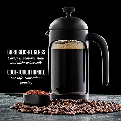 image for OVENTE French Press Coffee, Tea and Espresso Maker, Heat Resistant Bor