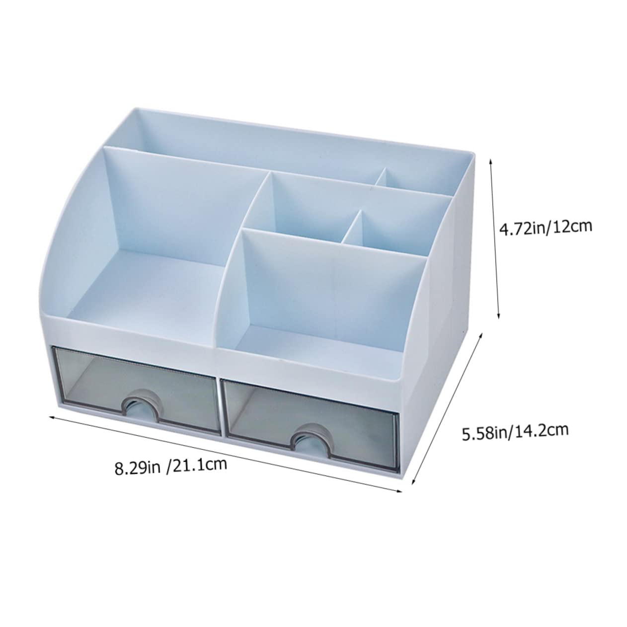 MUCKLILY Storage Box Versatile Tabletop Organizer for Bedroom Office Study Spacious Case for Stationery Cosmetics Lightweight Functional Design Iceberg