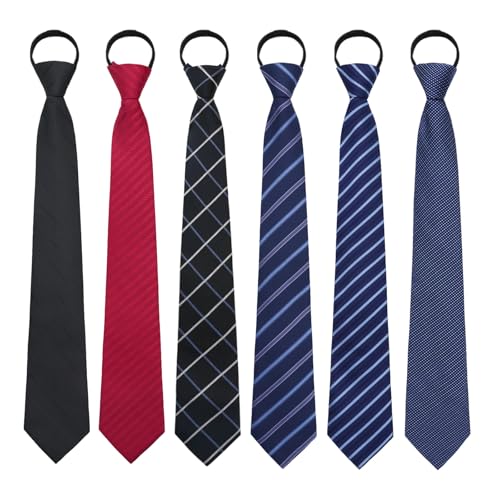 Image of Mens Tie Pre-tied Adjustable Men's Neckties, Zipper Ties for Men Accessories Business Wedding Party