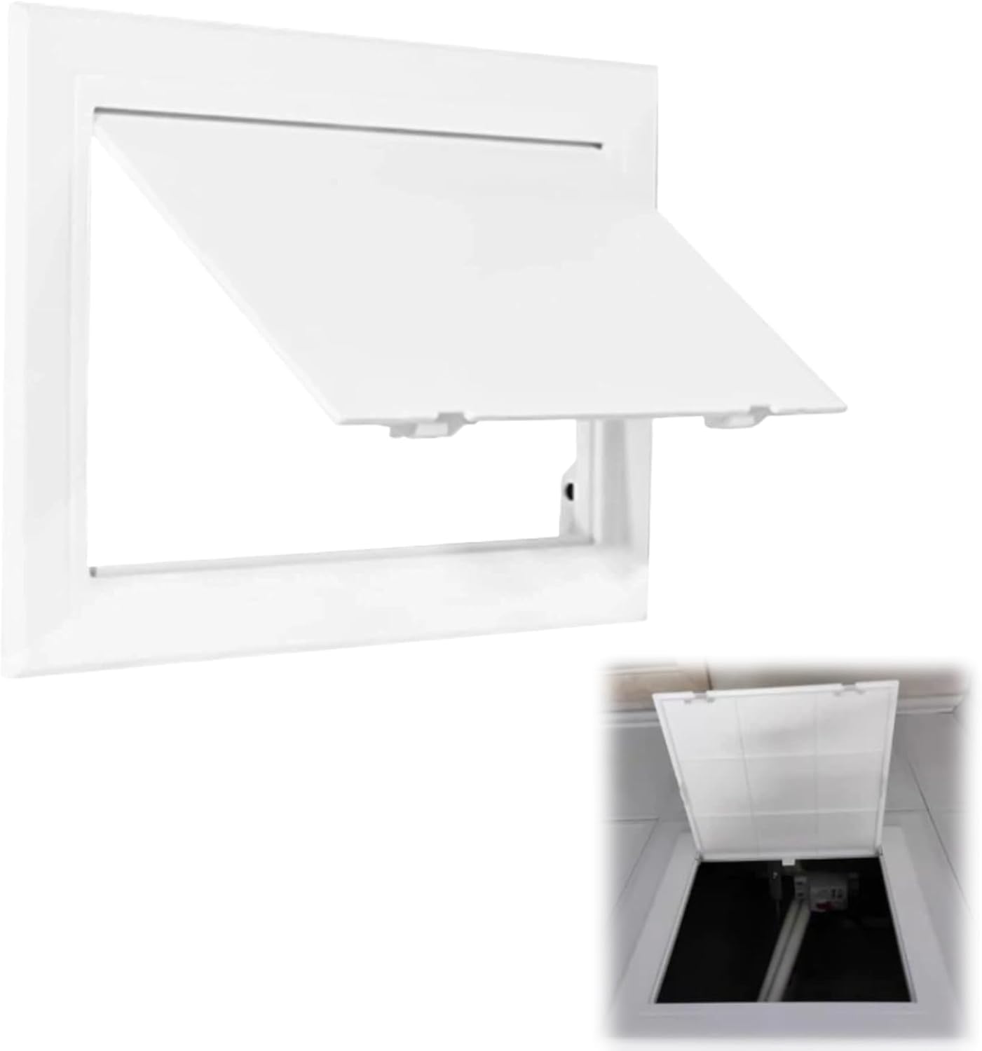 Kiqawee White Access Panel 150X150 Mm, Paintable Easy Access Doors With Hidden Hinges, Flush Fit Abs Inspection Hatch For Drywall, Wall And Ceiling Electrical Plumbin