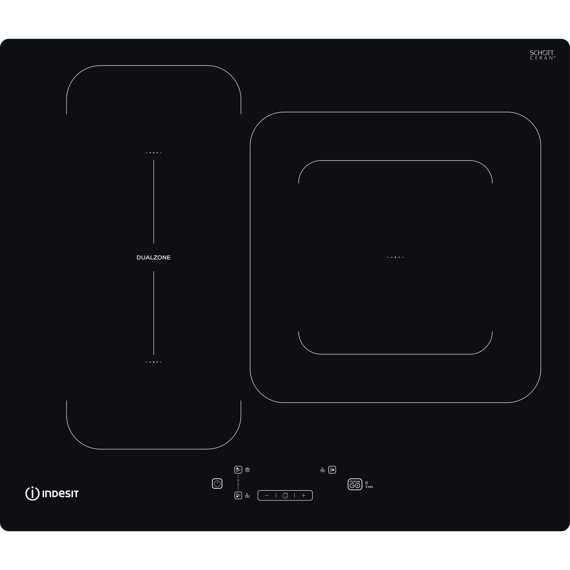 Indesit IB 44Q60 NE 3 Zone Flex Ceramic and Induction Hob