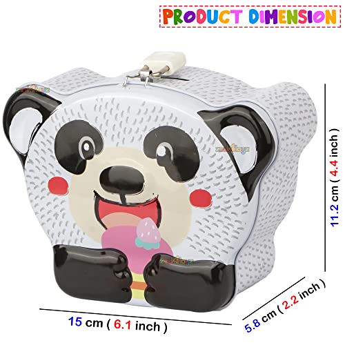 Image of Zest 4 Toyz Money Bank for Kids Piggy Bank Metal Body Money Saving ATM with Lock and Key Secure Coin Bank for Kids Best Return Gift - Black White