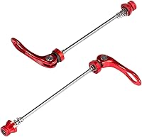 Vista 2 de Chooee Juego de brochetas de liberación rápida delantera y trasera para bicicleta de montaña o bicicleta de carretera (rojo/negro)