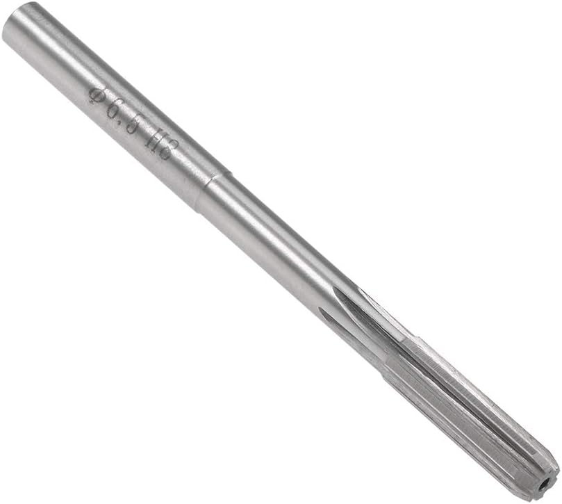 sourcing map 6.5mm Chucking Reamer, HSS Cobalt M35 Lathe Machine Reamer D4 6 Straight Flutes