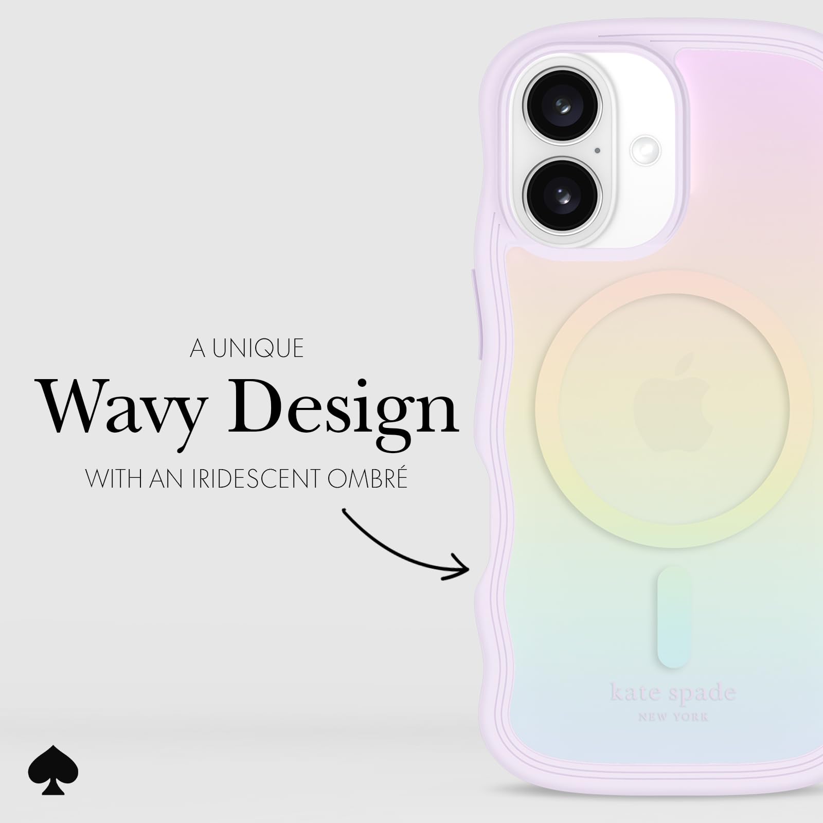 Kate Spade New York Etui na iPhone'a 16 – kompatybilne z MagSafe – designerskie etui na telefon – opalizujący opalizujący opal