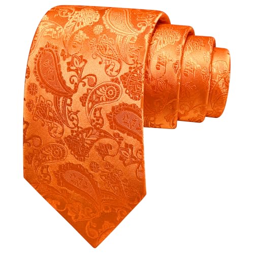 Image of GUSLESON 3.15 inch(8cm) Fashion Paisley Ties Mens Woven Jacquard Necktie for Wedding