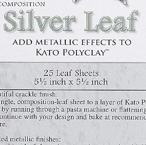 25 Silver Aluminum 5.5'' x 5.5'' Square Leaf Sheets for Metallic Leafing