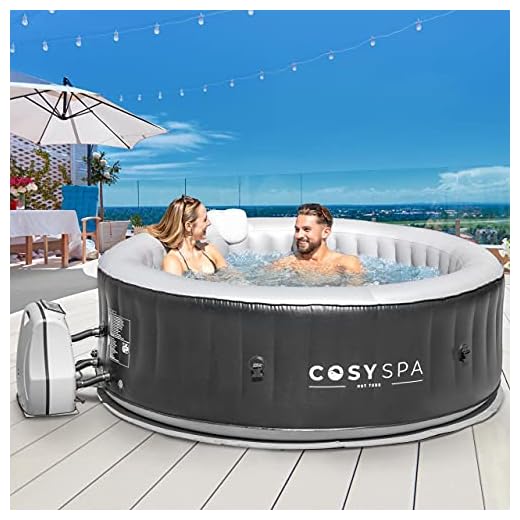 CosySpa Inflatable Hot Tub Spa – Outdoor Bubble Jacuzzi | 2-6 Person Capacity – Quick Heating (Hot Tub Only - 4 Person)