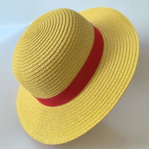 Yofuhope Straw Hat Cospaly Cap Halloween Hats Performance Costume Party Straw hat for Men Women Kids Yellow Strawhats Summer Hat (Yellow)