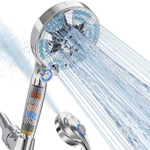 BESAQUO 9 Settings Filtered Shower head with Handheld with Power Wash