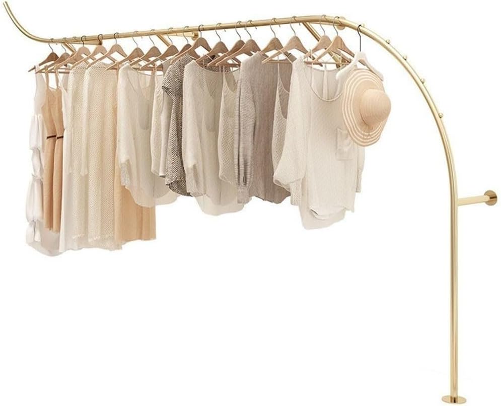 Wall Mounted Clothes Rack, Modern Gold S-Shaped Hanger for Boutique, Wedding & Coat Display, Customizable Sizes(200cm)
