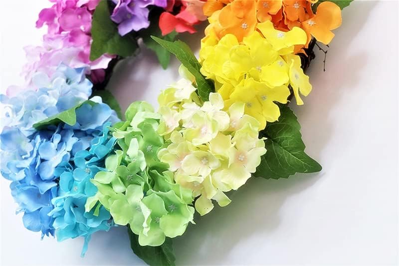 Miniatura 4 de Corona de primavera de 18 pulgadas para puerta delantera, corona artificial de arco iris para el mes del orgullo de verano, para todo el año,