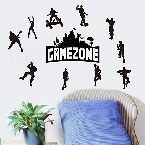 Miniatura 2 de Runtoo Pegatinas De Pared Juegos Stickers Adhesivos Vinilo Game Negro Decorativas Cuarto De Jugar Dormitorio Habitacion Niños Infantiles