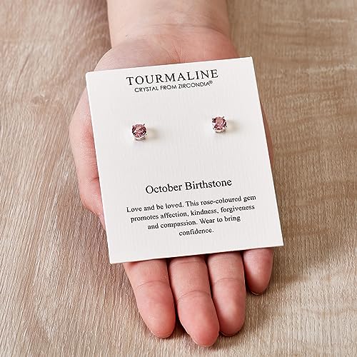 Philip Jones October (Tourmaline) Birthstone Earrings Created with Zircondia® Crystals - Image 7