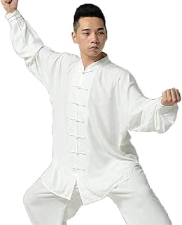 SUNMME Ropa de Tai Chi para Mujer y Hombre, Uniforme de Artes Marciales, Taekwondo, Ropa de Entrenamiento Unisex, cómoda, Color Rosa-Extra Grande (Blanco XS)