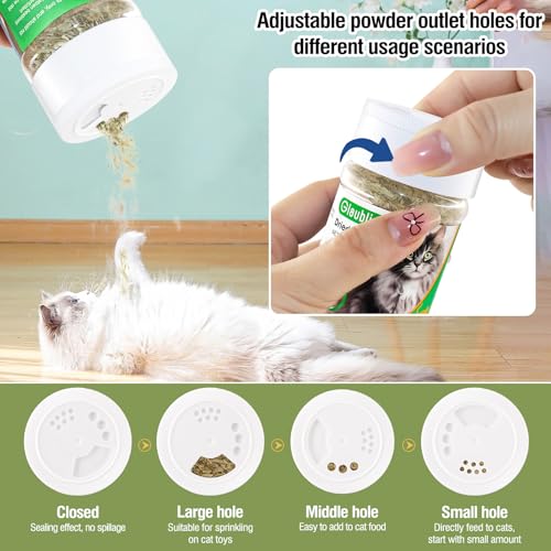 Glaublieb 30g Katzenminze Getrocknet, Natürliche Catnip Katzengras, Auffüllen Von Katzenspielzeug Katzen Kissen Catnip Ball, Einstellbare Dosierung und leicht zu verstauen