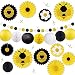 Honey Bee Party Decorations, Bumble Bee Baby Shower Hanging Paper Fans Lanterns Tissue Honeycomb Ball Glitter Circle Dot Garland Black and Yellow for Birthday Wedding