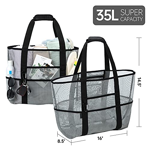 Bormelun Beach Bags For Women Mesh - Oversized Xl Large Totes Lightweight Heavy Duty Foldable #TOP2