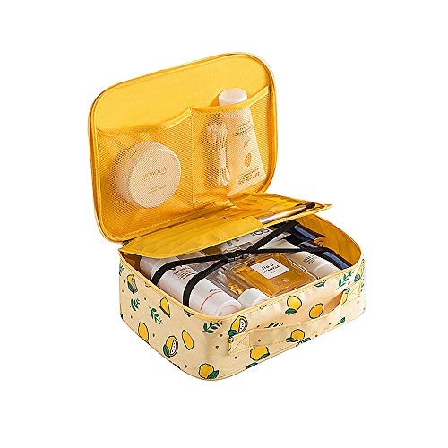 HUICI huicidia - Bolsa de Aseo para cosméticos, Organizador de cosméticos, Bolsa de Maquillaje Floral, Alegre Viaje