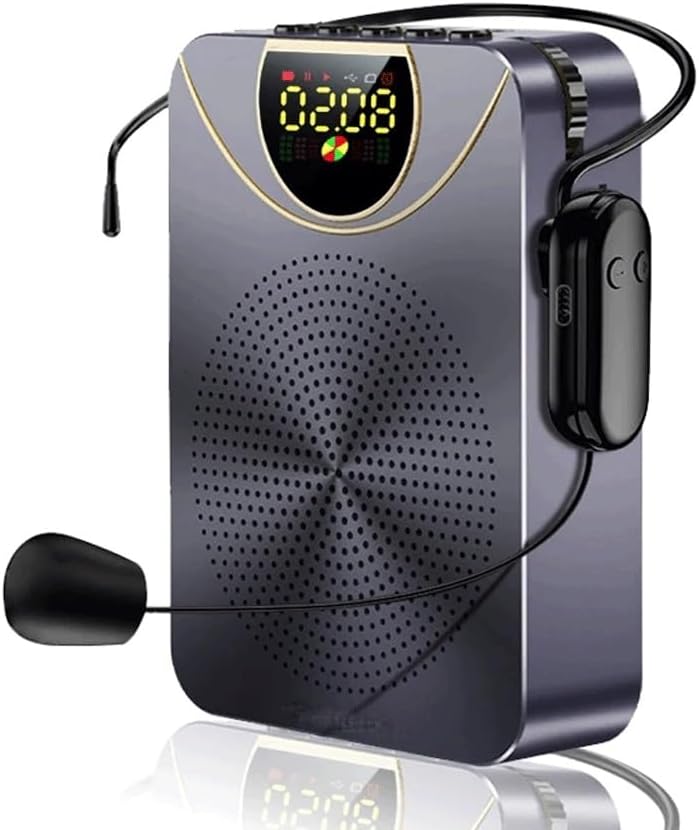 Clock Megaphone Portable Voice Amplifier Teacher Guide Microphone Speaker Support TF Card U Disk