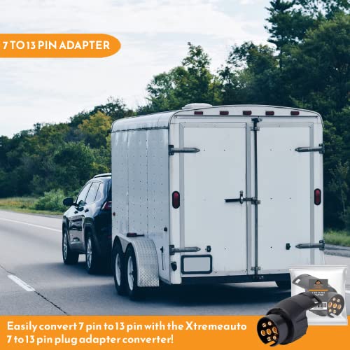 Xtremeauto 7 Pin To 13 Pin Towing Adaptor - 7 Pin To 13 Pin Adapter For Trailer, Caravan, 7 Pin To 13 Pin Towing Adapter Socket Plug 7pin To 13pin Adapter Converter