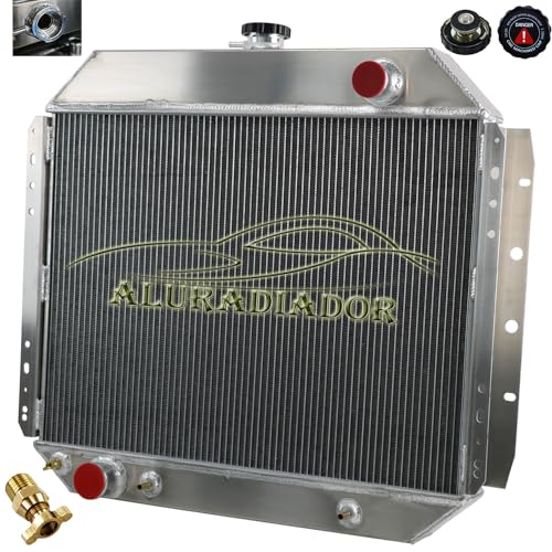 RadRace 4 Row Aluminum Radiator For 1966-1979 1975 1976 1977 1978 1979 Ford F100 F150 F250 F350 F500 Bronco V8 Pro 67 68 69 70 71 72 73 74 75 76 77 78 79