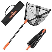 KastKing Pontus Fishing Net, Foldable & Lightweight Landing Net with Built in Length Scale, Strength Aluminum Handle, Fishing Gear and Gift for Men