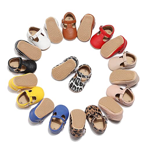 Hongteya Infant Baby Girls Mary Jane Flats Non Slip For Toddler First Walkers Soft Sole Pu Leather Crib Shoes Sneaker Wedding Party Christmas Princess Dress Shoes Baby Moccasins Girls thumb #4