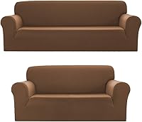 Vista 8 de Sapphire Home Juego de fundas de sofá y sofá biplaza de 2 piezas, ajuste elástico, sin arrugas, protector de muebles, fundas de sofá para sala