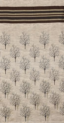 Image of Homefab India Jute Modern Eyelet Long Door Curtain - 9ft, Brown