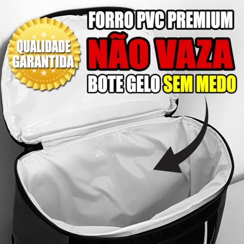 Mochila Térmica ONBAG para Cerveja Cooler Bag Marmita - Pode por Gelo Não Vaza PVC Premium (Preto)