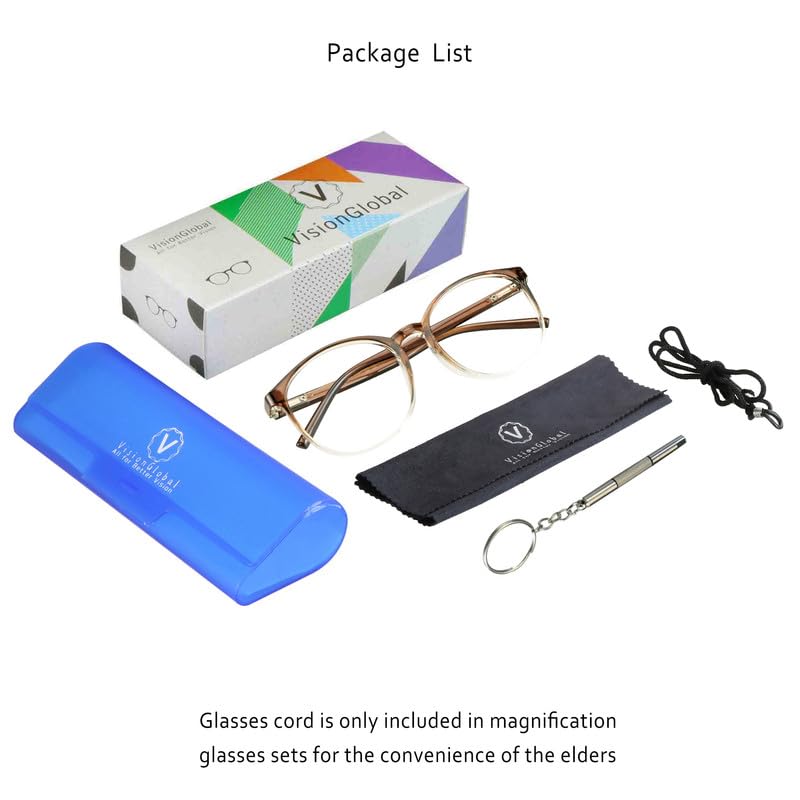 Image of VisionGlobal Blue Light Blocking Glasses, Lightweight Oval Frame, Computer Glasses for Gaming, Office, TV