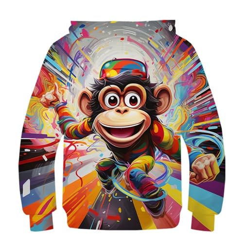 Pull à capuche ado Le Singe ample et chaud contre le froid hivernal