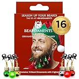 Beardaments Beard Lights - Light-Up Beard Ornaments for Men - Colorful Christmas Beard Baubles with Easy Clip Attachment - Funny Christmas Ornaments - 16pc