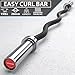 Synergee Commercial EZ Curl Olympic Bar Chrome & Black Phosphate with Powder Coated Brass Bushings Excellent for Bicep Curls and Triceps Extensions
