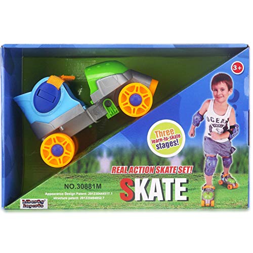 Grow-With-Me Easy Training Adjustable Inline Rollerskates - Quad-Style 4 Wheel Roller Skates For Kids, Toddler, And Children #TOP5