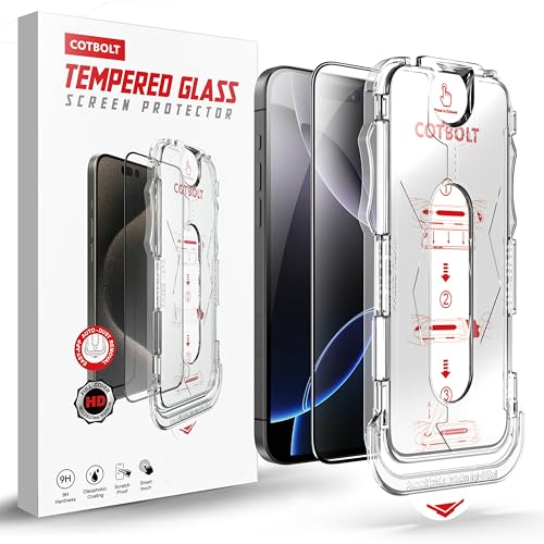 Image of Tempered Glass for iPhone 16 Pro Max Screen Protector [Military Grade Shatterproof & Longest Durable] Screen Protector iPhone 16 Pro Max Tempered Glass Full Coverage