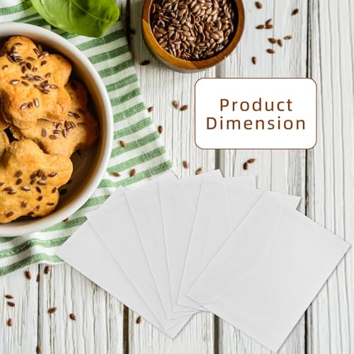 50 peças de envelopes de vidro de 9 x 7 cm, mini sacos de vidro, sacos de papel de cera, pequenos en