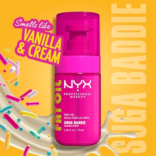 NYX PROFESSIONAL MAKEUP Fat Oil Body Oil in Suga Baddie, Vanilla Scented Body Glow Moisturizer With Vitamin E for 24HR Hydration and Glowing Skin, Glossy Finish, Vegan & Cruelty-Free - image 3