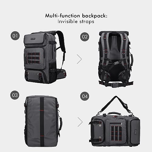 WITZMAN Carry on Travel Backpack for Men Nylon Duffle Backpack Luggage Bag and Travel Backpack Airline Approved Large Luggage Backpack Expandable Bag USB Charging Port2
