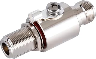 N Lightning Arrestor Female to Female Bulkhead DC-3GHz 90V Gas Tube Discharge 50 Ohm RFetomax N Type Coaxial Lightning Arrester