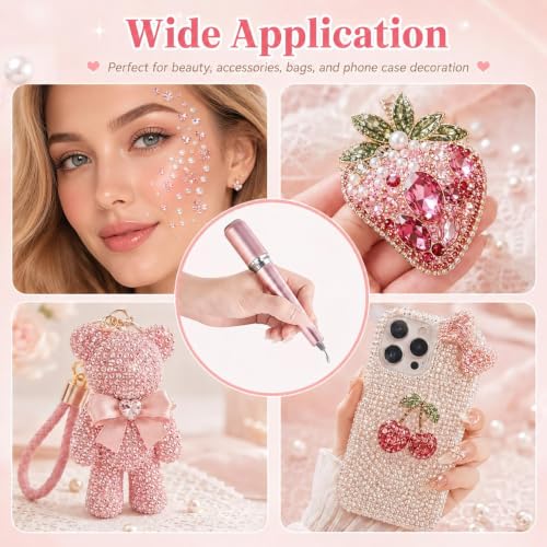 Image of SUBFIX Wireless Electric Diamond Art Pen, Vacuum Diamond Painting Pen No Wax Needed, 150 Ergonomic Tip, Quiet Lightweight & Rechargeable Diamond Art Accessories for Adults (Pink)