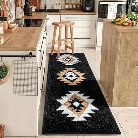 DEXDE Boho Bathroom Runner Rug Cover