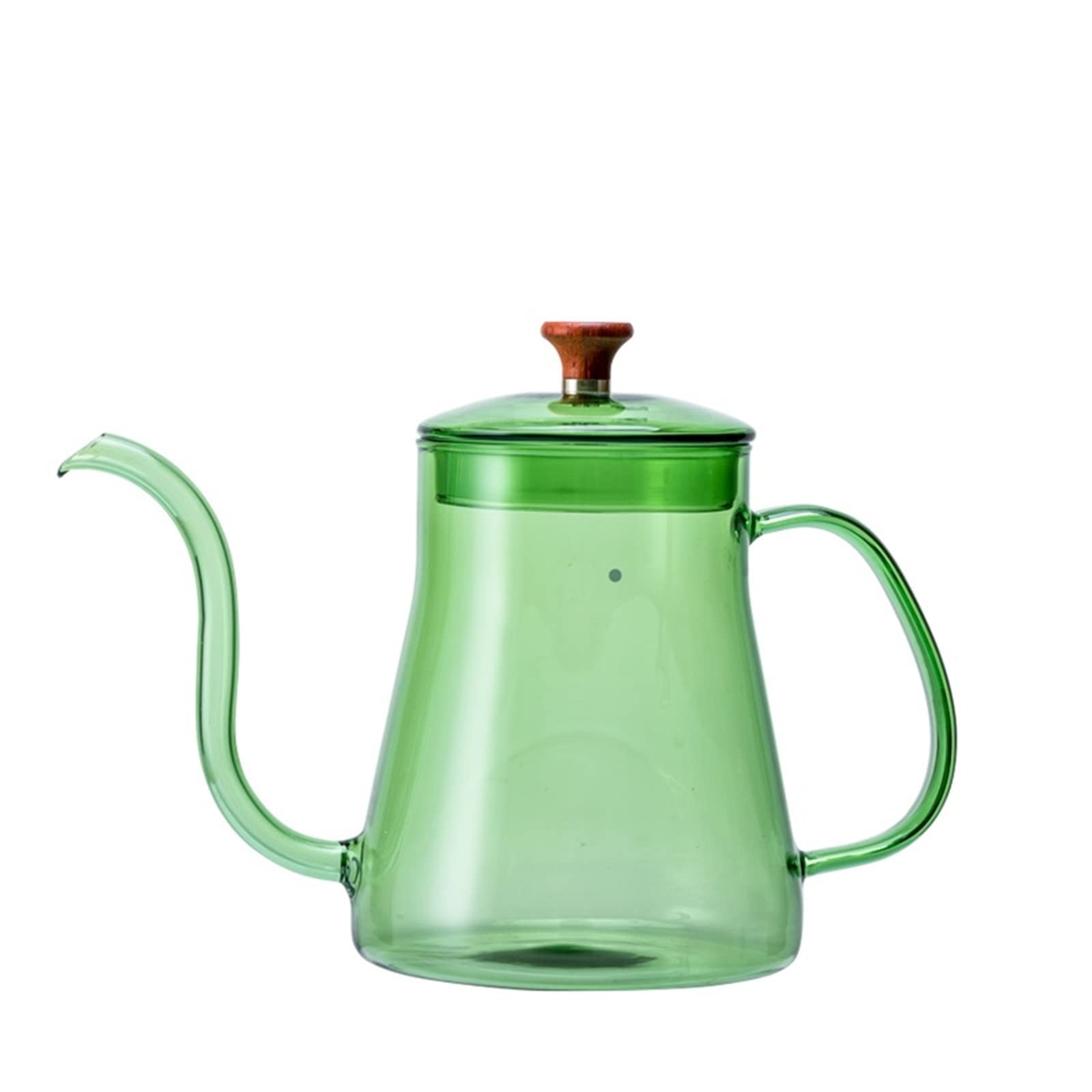 Caffettiera in vetro per caffè a mano, tazza da caffè a collo d'oca lunga con coperchio, resistente al calore, teiera per caffè (verde)